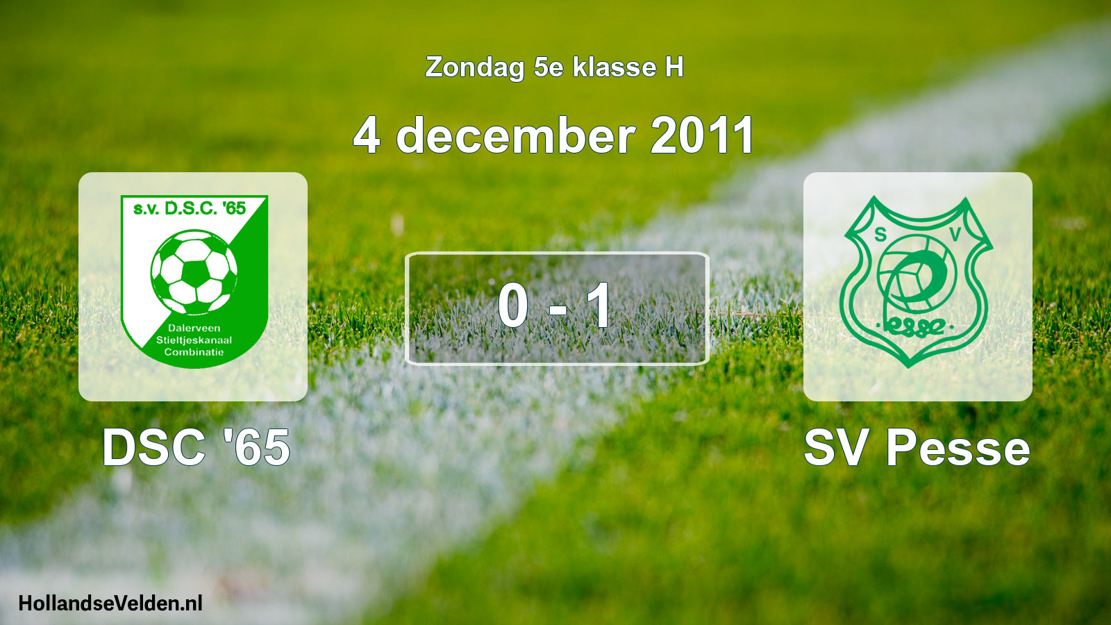 Total number of matches played: DSC '65 - SV Pesse 0 - 1 (4 December 2011)
