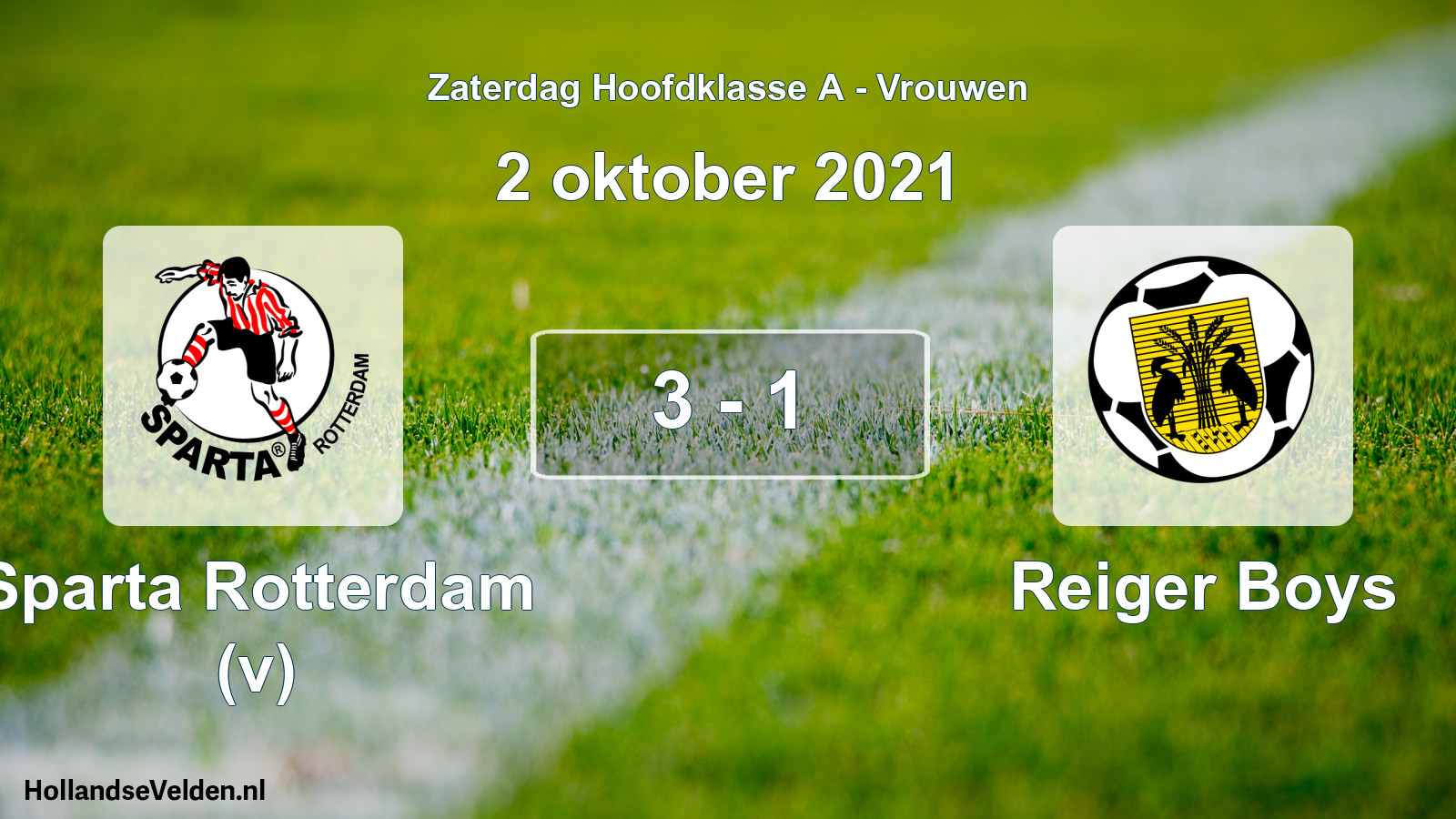 Total number of matches played: Sparta Rotterdam (v) - Reiger Boys 3 - 1 (2 October 2021)