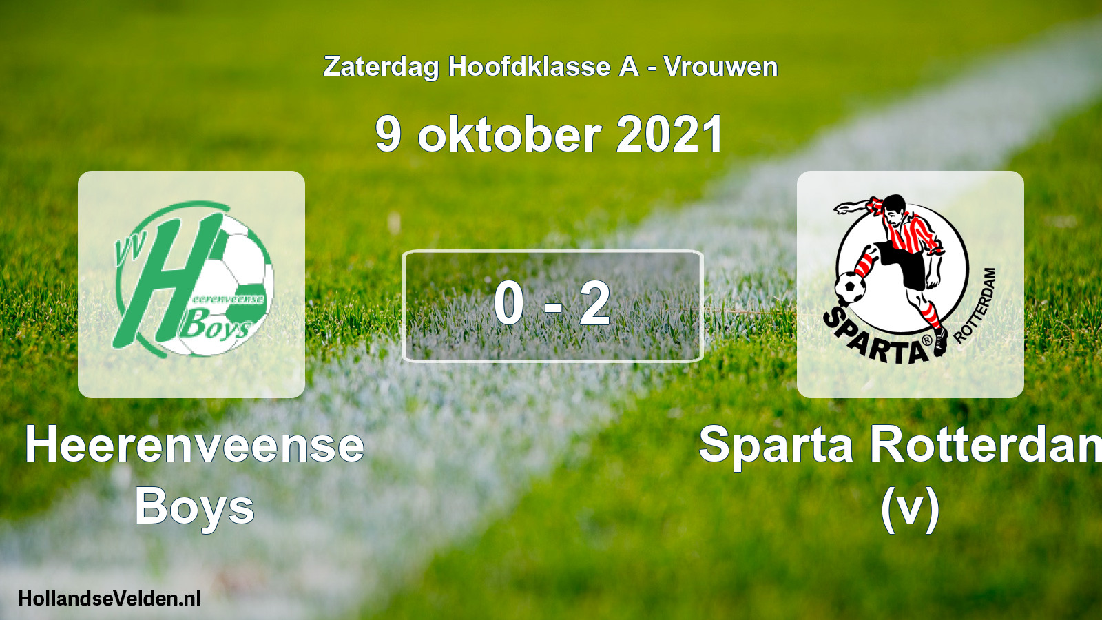Total number of matches played: Heerenveense Boys - Sparta Rotterdam (v) 0 - 2 (9 October 2021)