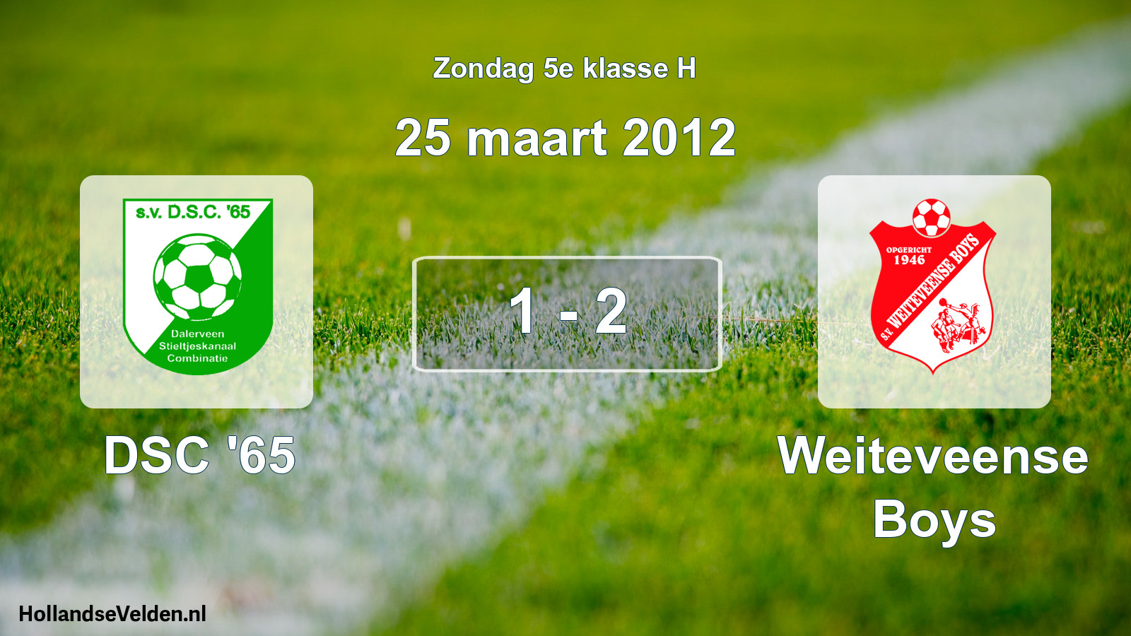 Total number of matches played: DSC '65 - Weiteveense Boys 1 - 2 (25 March 2012)