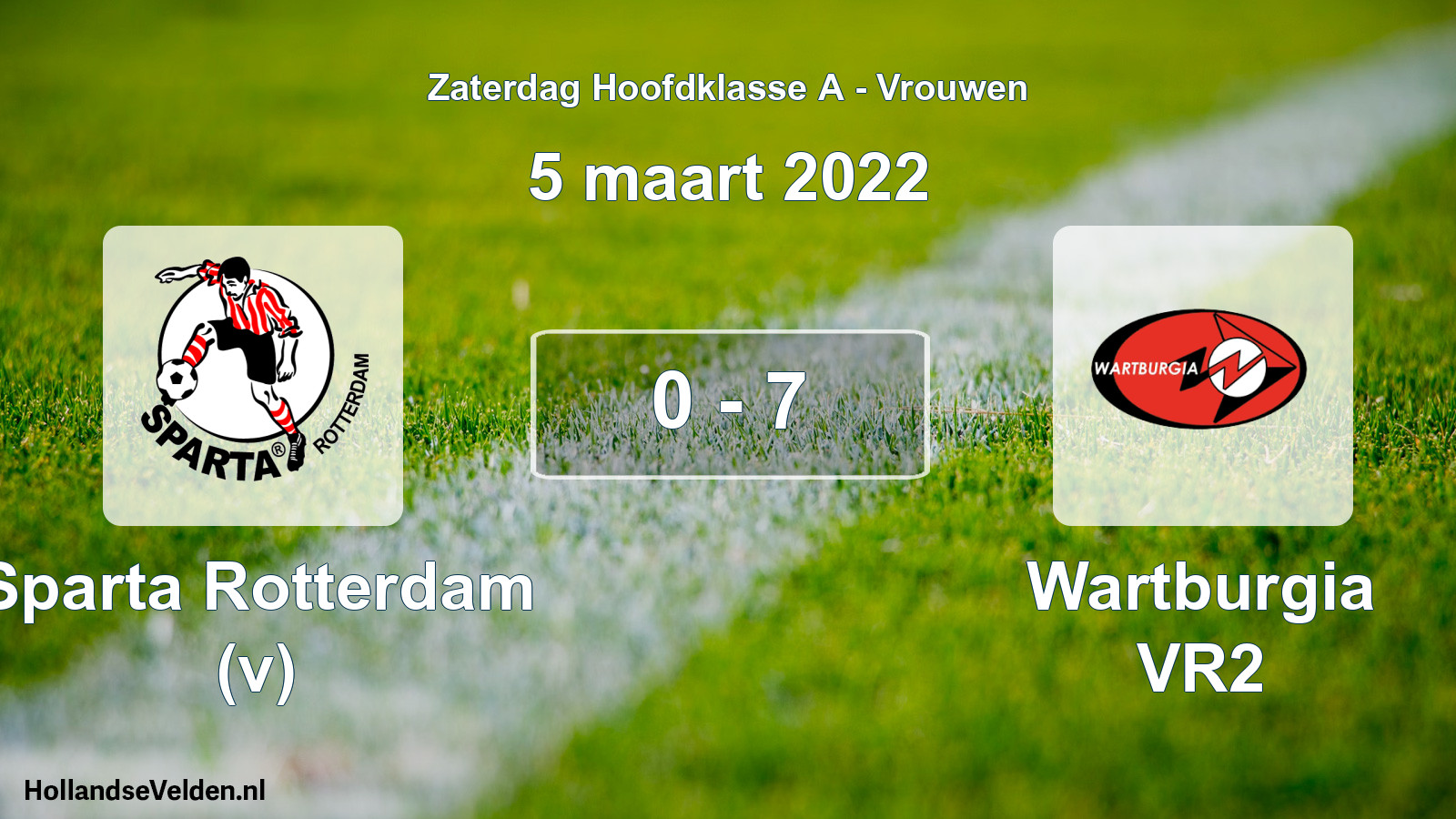 Total number of matches played: Sparta Rotterdam (v) - Wartburgia VR2 0 - 7 (5 March 2022)