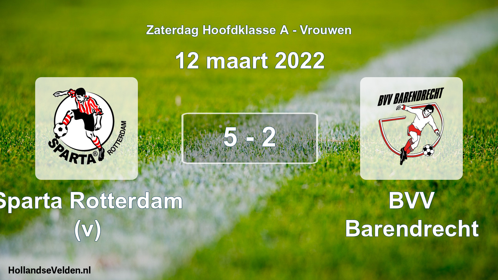 Total number of matches played: Sparta Rotterdam (v) - BVV Barendrecht 5 - 2 (12 March 2022)