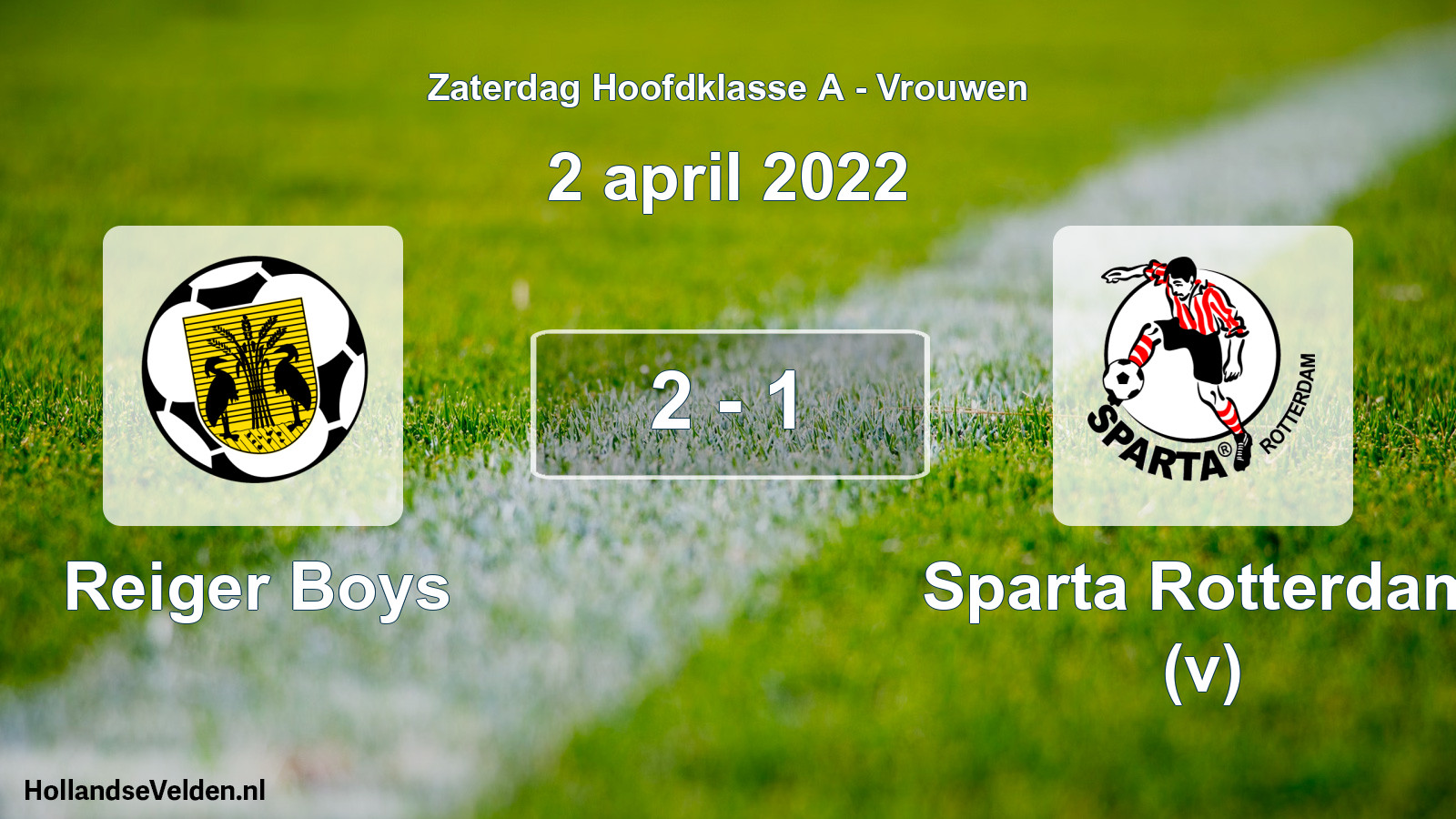 Total number of matches played: Reiger Boys - Sparta Rotterdam (v) 2 - 1 (2 April 2022)