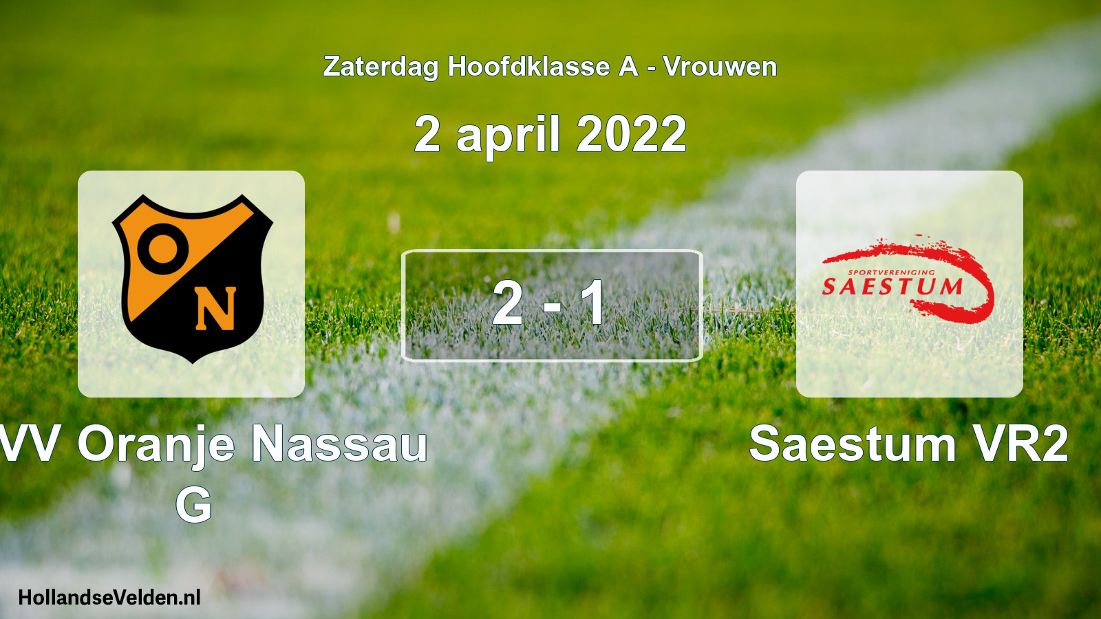 Total number of matches played: CVV Oranje Nassau G - Saestum VR2 2 - 1 (2 April 2022)