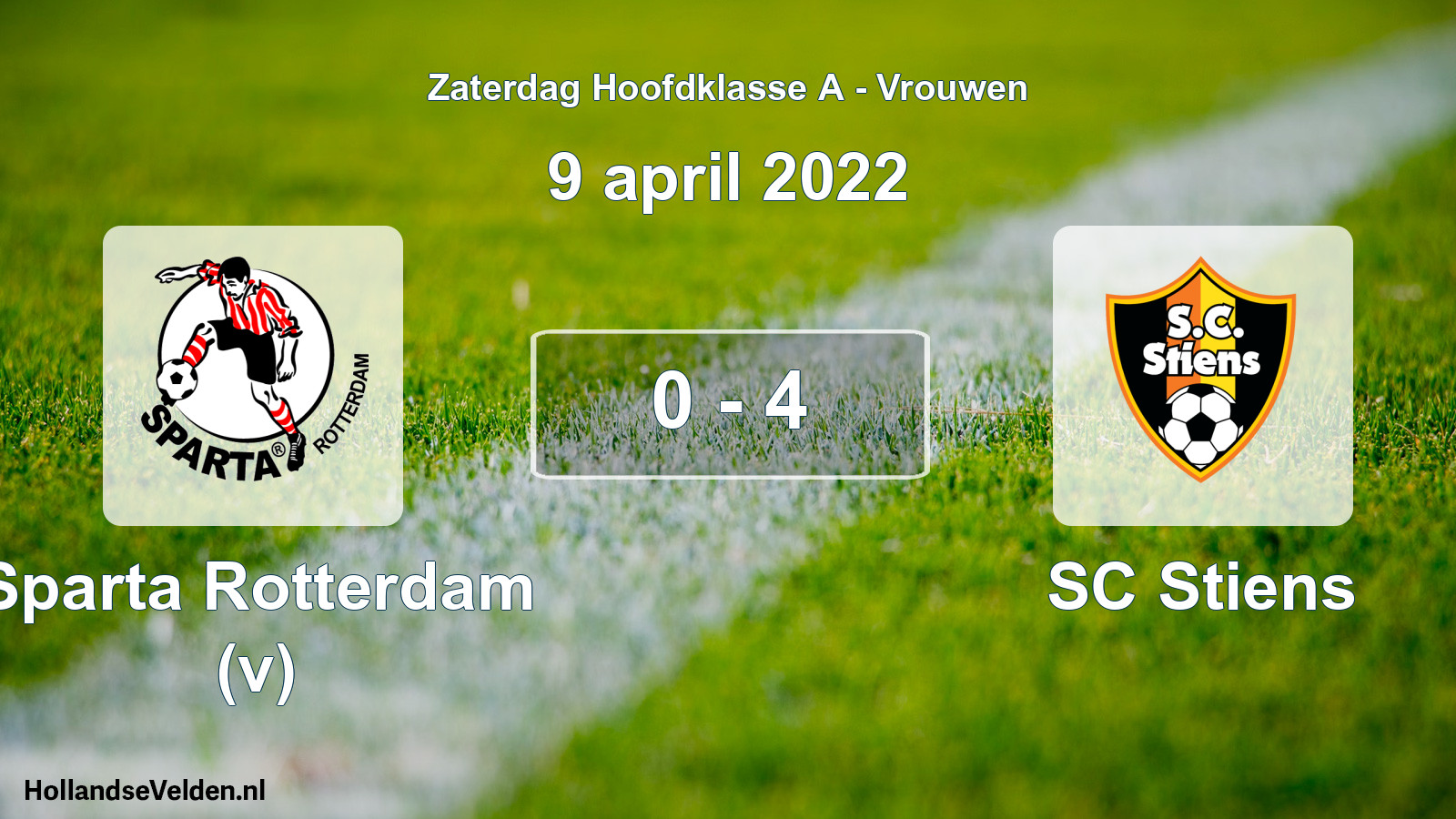 Total number of matches played: Sparta Rotterdam (v) - SC Stiens 0 - 4 (9 April 2022)