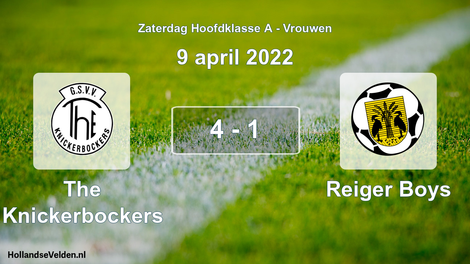 Total number of matches played: The Knickerbockers - Reiger Boys 4 - 1 (9 April 2022)