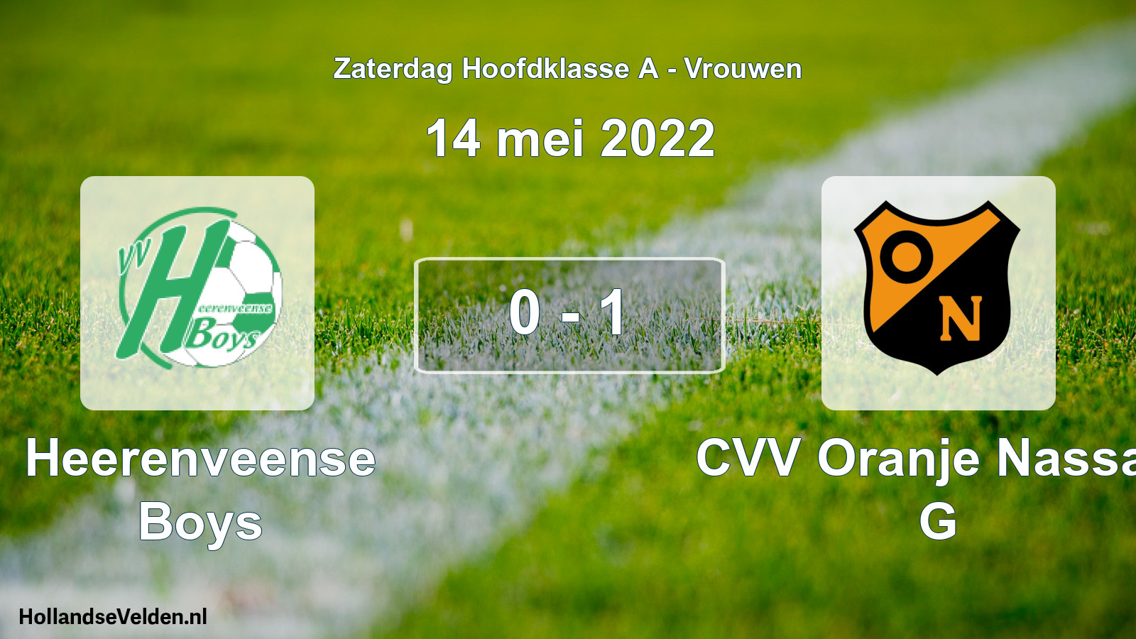Total number of matches played: Heerenveense Boys - CVV Oranje Nassau G 0 - 1 (14 May 2022)