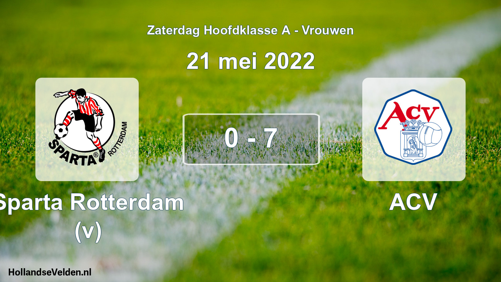 Total number of matches played: Sparta Rotterdam (v) - ACV 0 - 7 (21 May 2022)