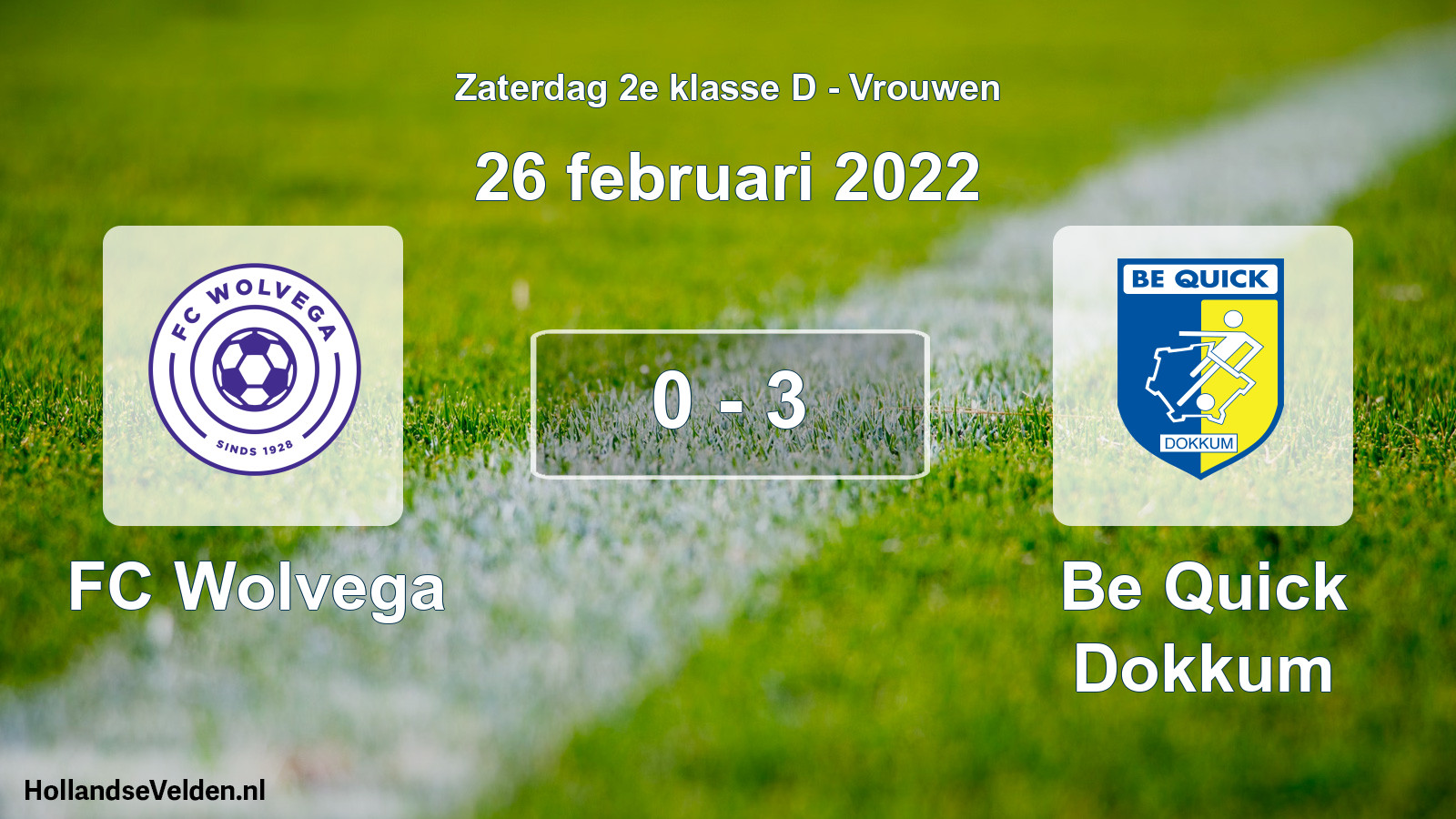 Total number of matches played: FC Wolvega - Be Quick Dokkum 0 - 3 (26 February 2022)