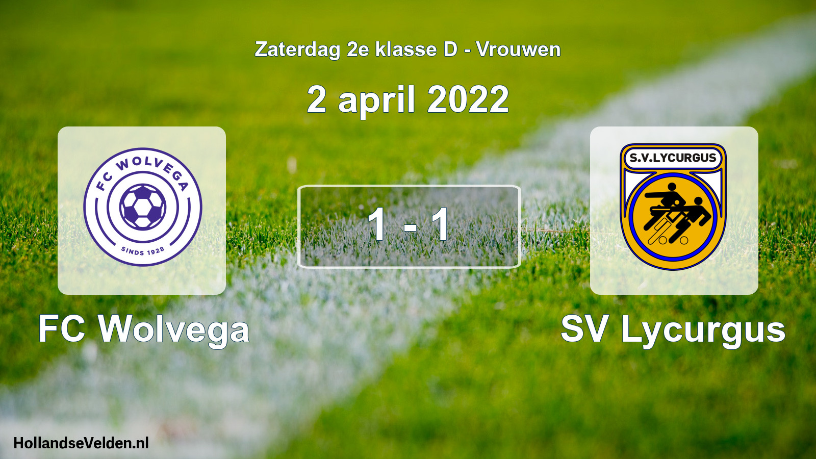 Total number of matches played: FC Wolvega - SV Lycurgus 1 - 1 (2 April 2022)