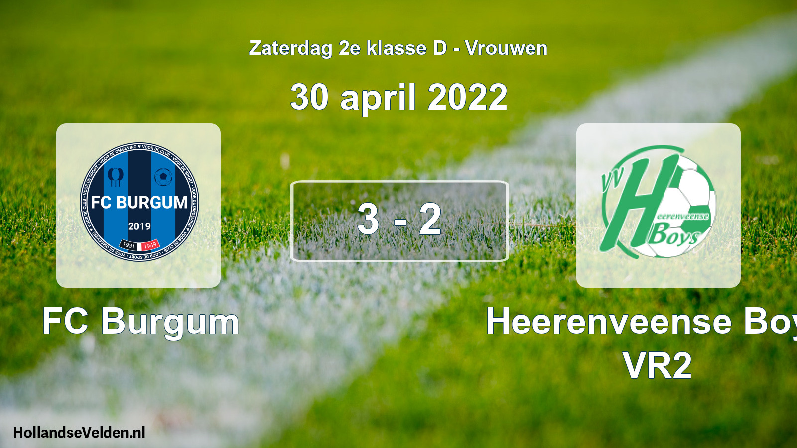 Total number of matches played: FC Burgum - Heerenveense Boys VR2 3 - 2 (30 April 2022)