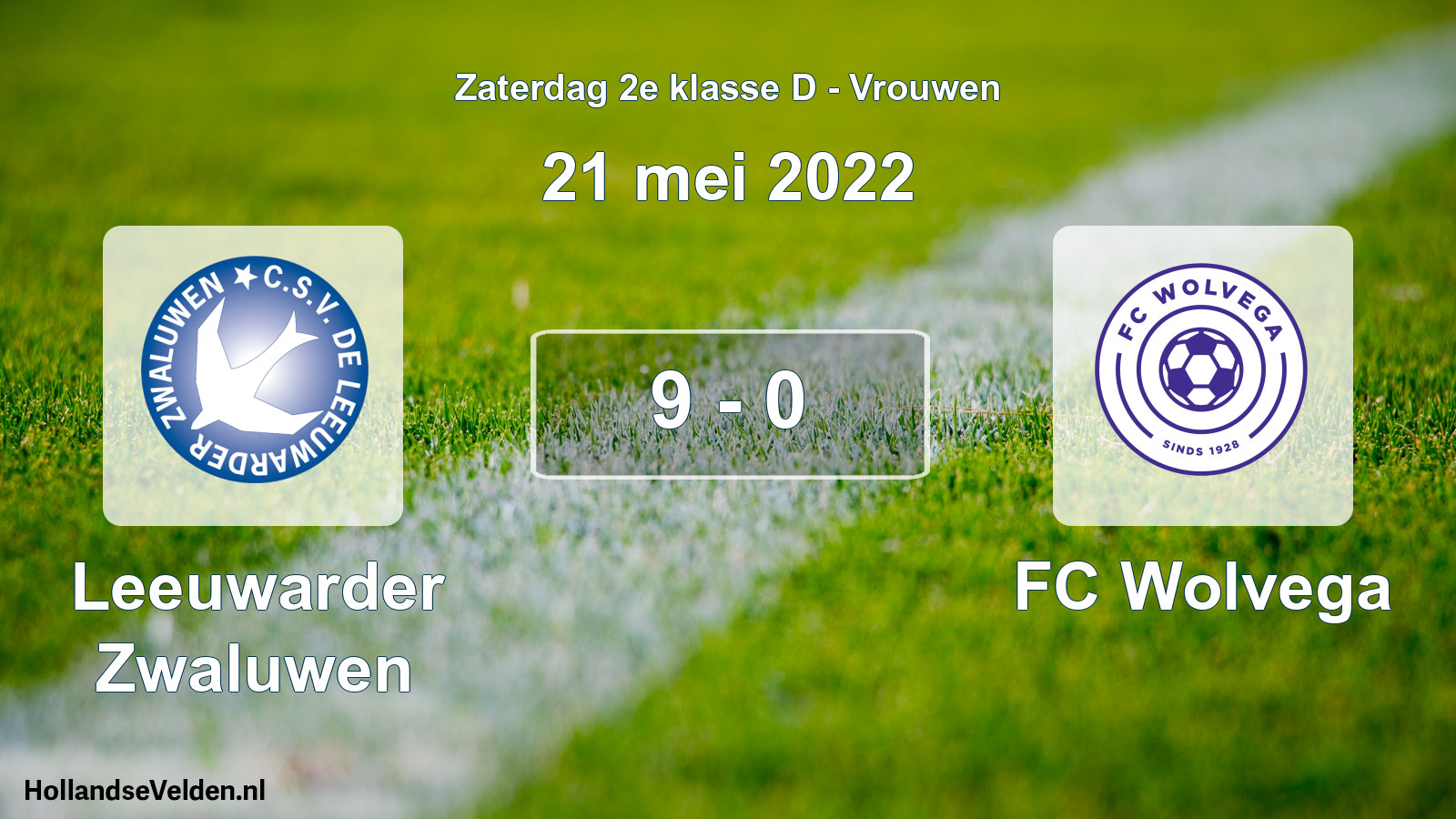 Total number of matches played: Leeuwarder Zwaluwen - FC Wolvega 9 - 0 (21 May 2022)