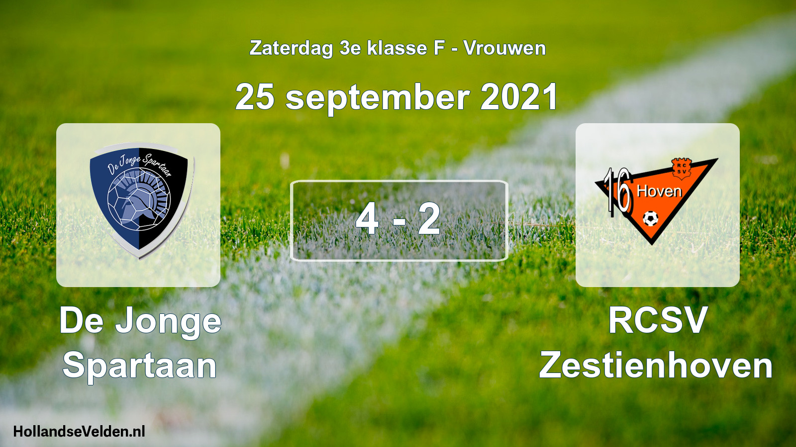 Total number of matches played: De Jonge Spartaan - RCSV Zestienhoven 4 - 2 (25 September 2021)