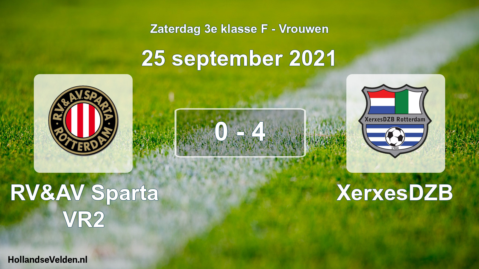 Total number of matches played: RV&AV Sparta VR2 - XerxesDZB 0 - 4 (25 September 2021)