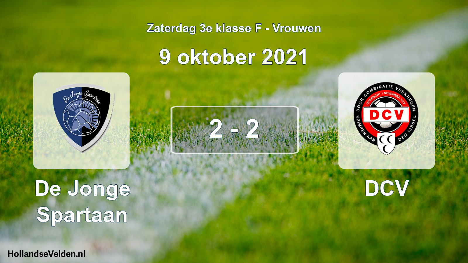 Total number of matches played: De Jonge Spartaan - DCV 2 - 2 (9 October 2021)