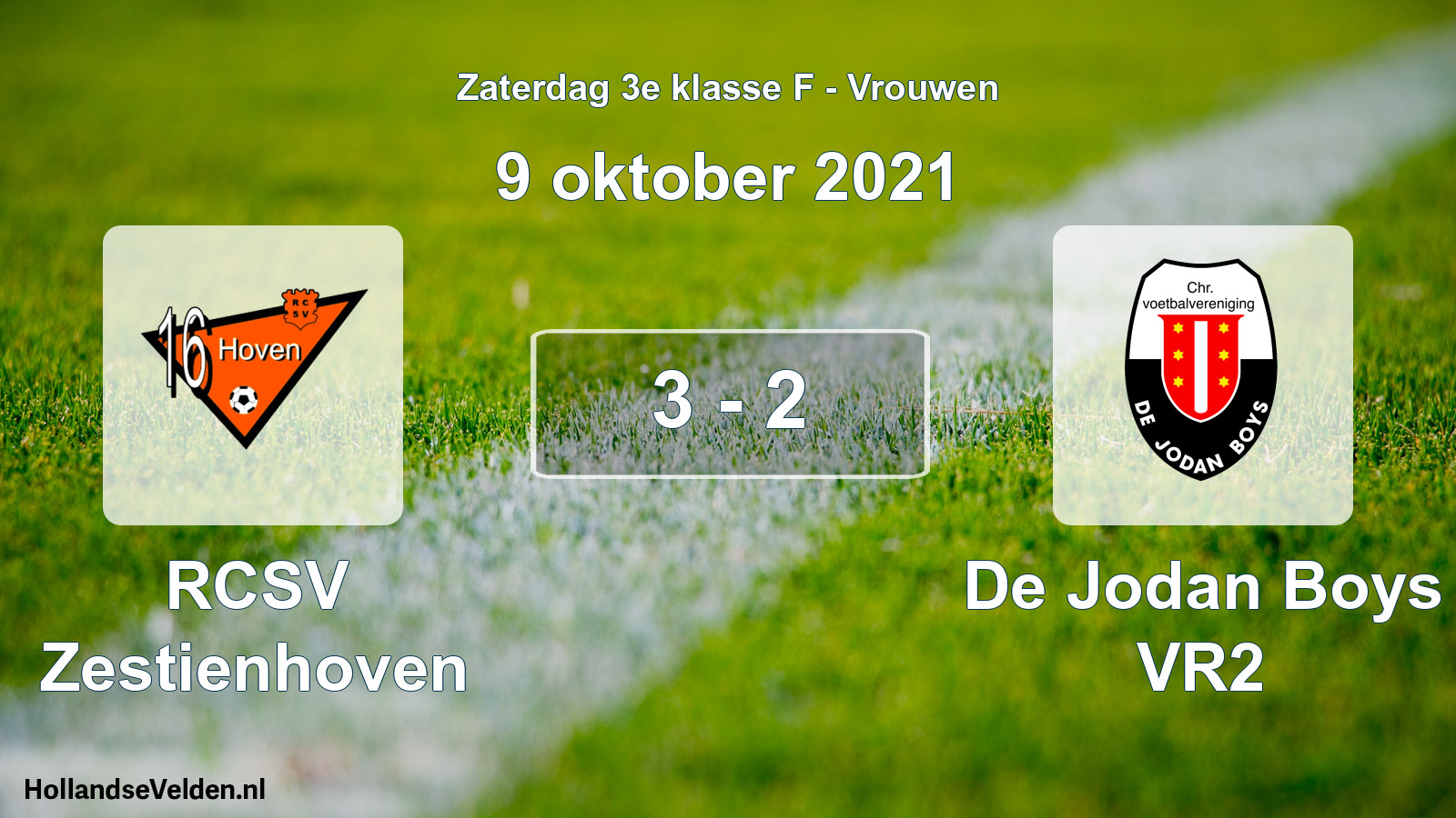 Total number of matches played: RCSV Zestienhoven - De Jodan Boys VR2 3 - 2 (9 October 2021)