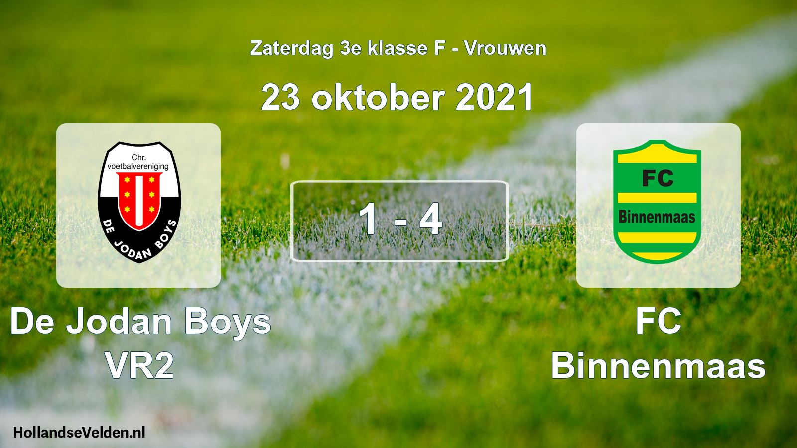 Total number of matches played: De Jodan Boys VR2 - FC Binnenmaas 1 - 4 (23 October 2021)