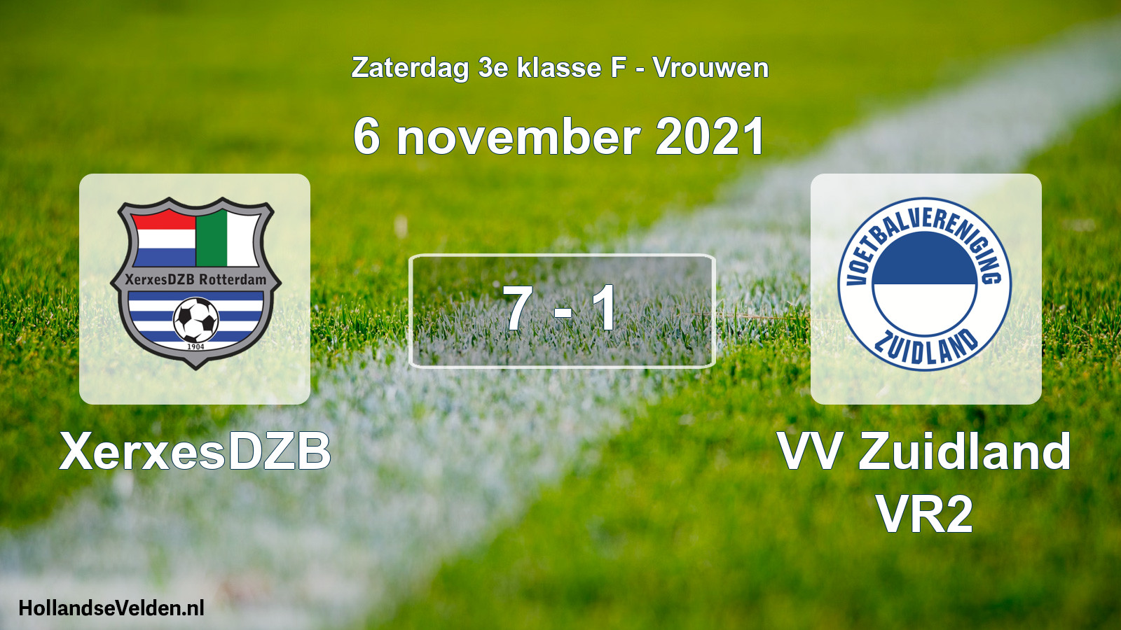 Total number of matches played: XerxesDZB - VV Zuidland VR2 7 - 1 (6 November 2021)