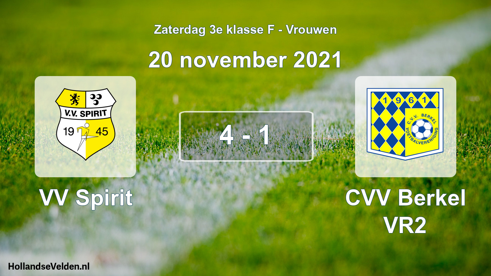 Total number of matches played: VV Spirit - CVV Berkel VR2 4 - 1 (20 November 2021)