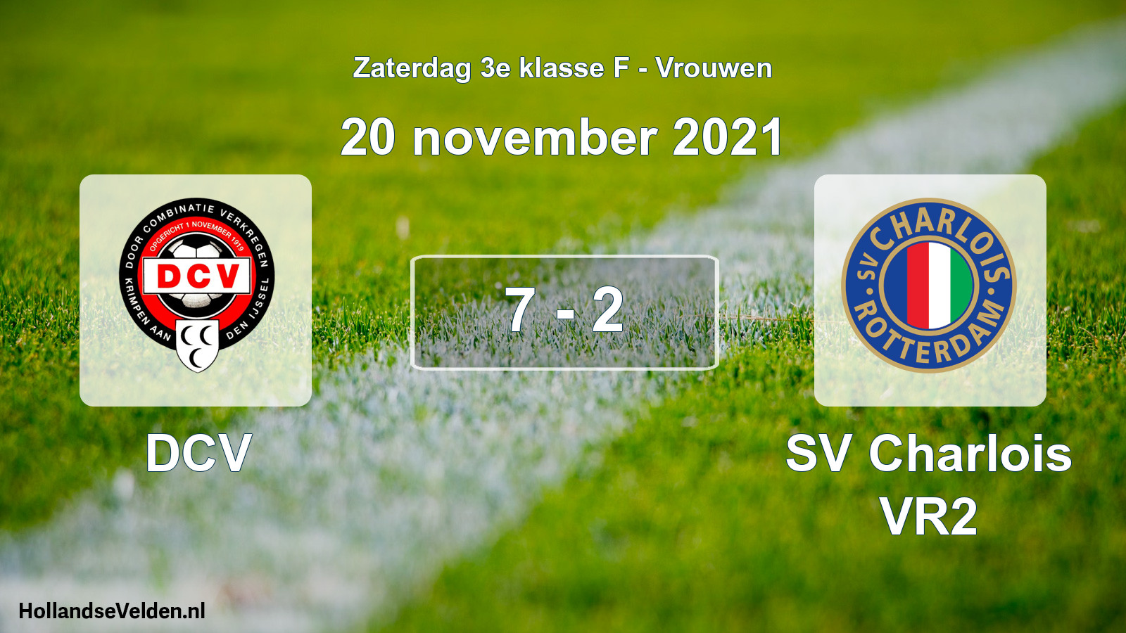 Total number of matches played: DCV - SV Charlois VR2 7 - 2 (20 November 2021)
