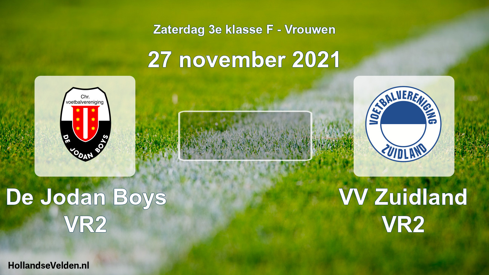 Scheduled Match: De Jodan Boys VR2 - VV Zuidland VR2 (27 November 2021)