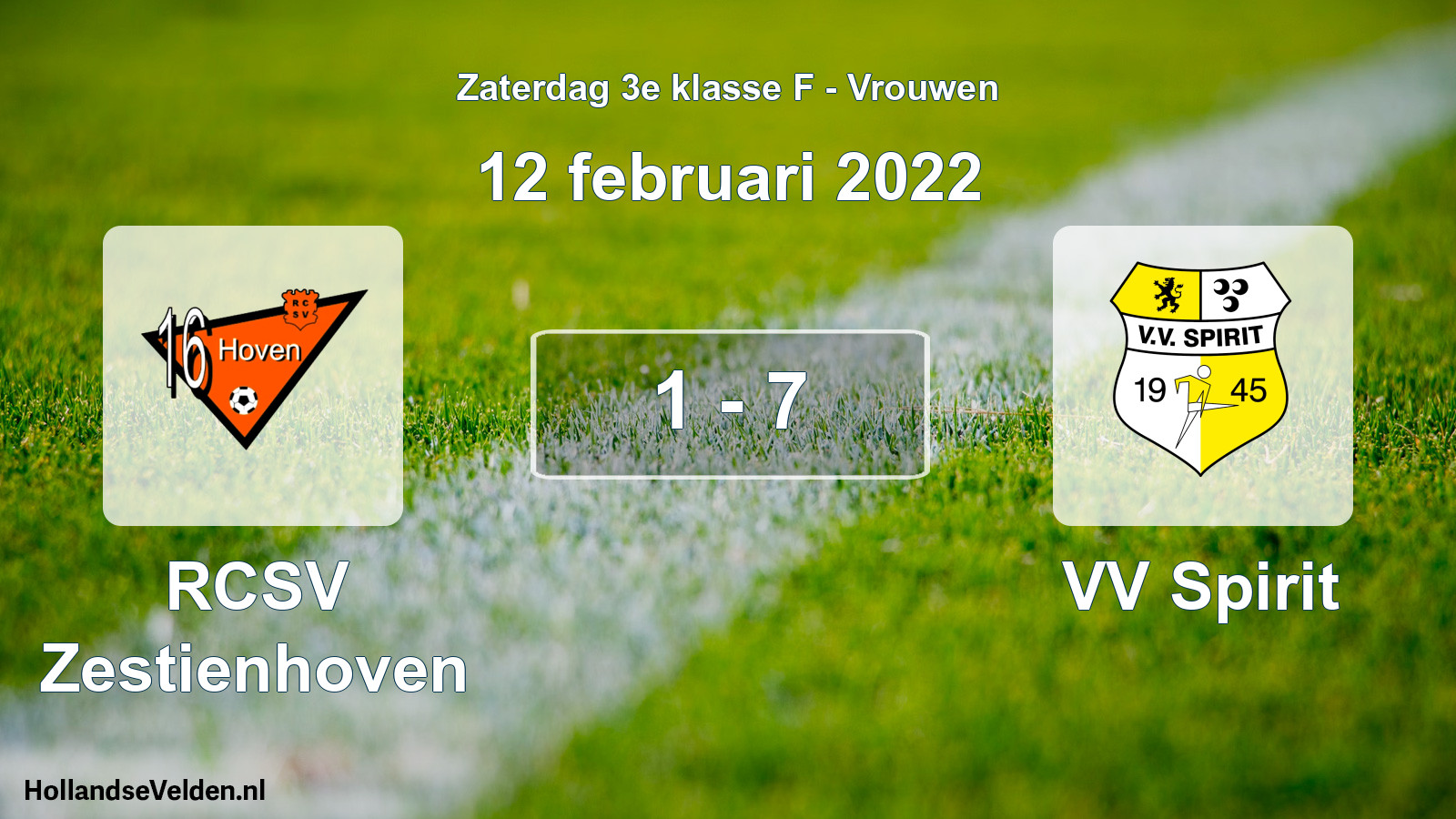 Total number of matches played: RCSV Zestienhoven - VV Spirit 1 - 7 (12 February 2022)