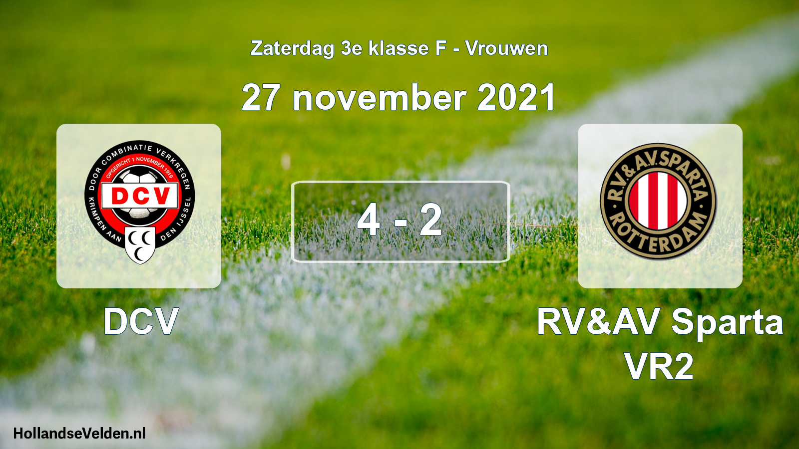 Total number of matches played: DCV - RV&AV Sparta VR2 4 - 2 (27 November 2021)
