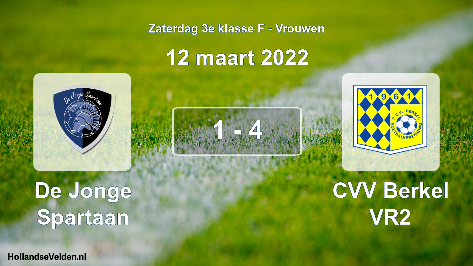 Total number of matches played: De Jonge Spartaan - CVV Berkel VR2 1 - 4 (12 March 2022)