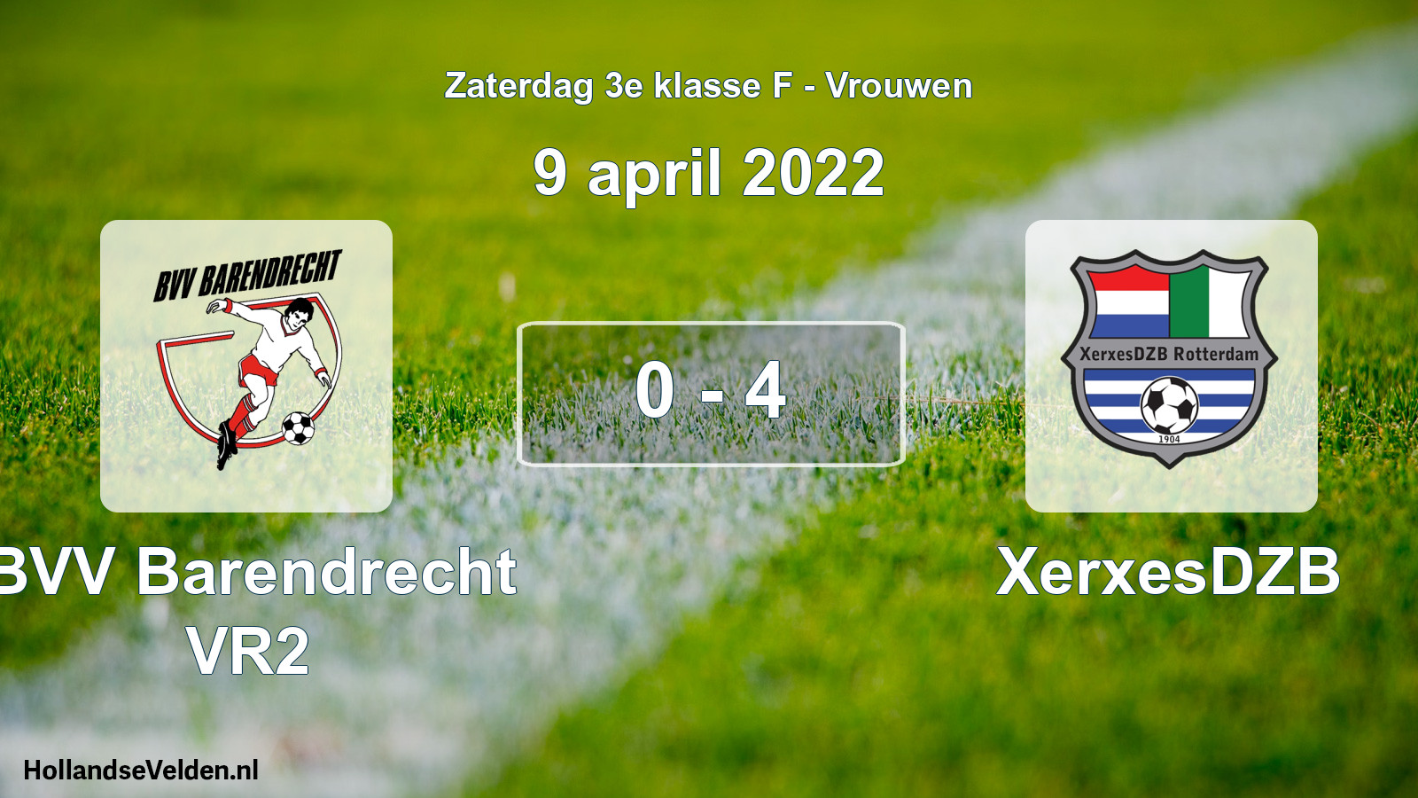 Total number of matches played: BVV Barendrecht VR2 - XerxesDZB 0 - 4 (9 April 2022)