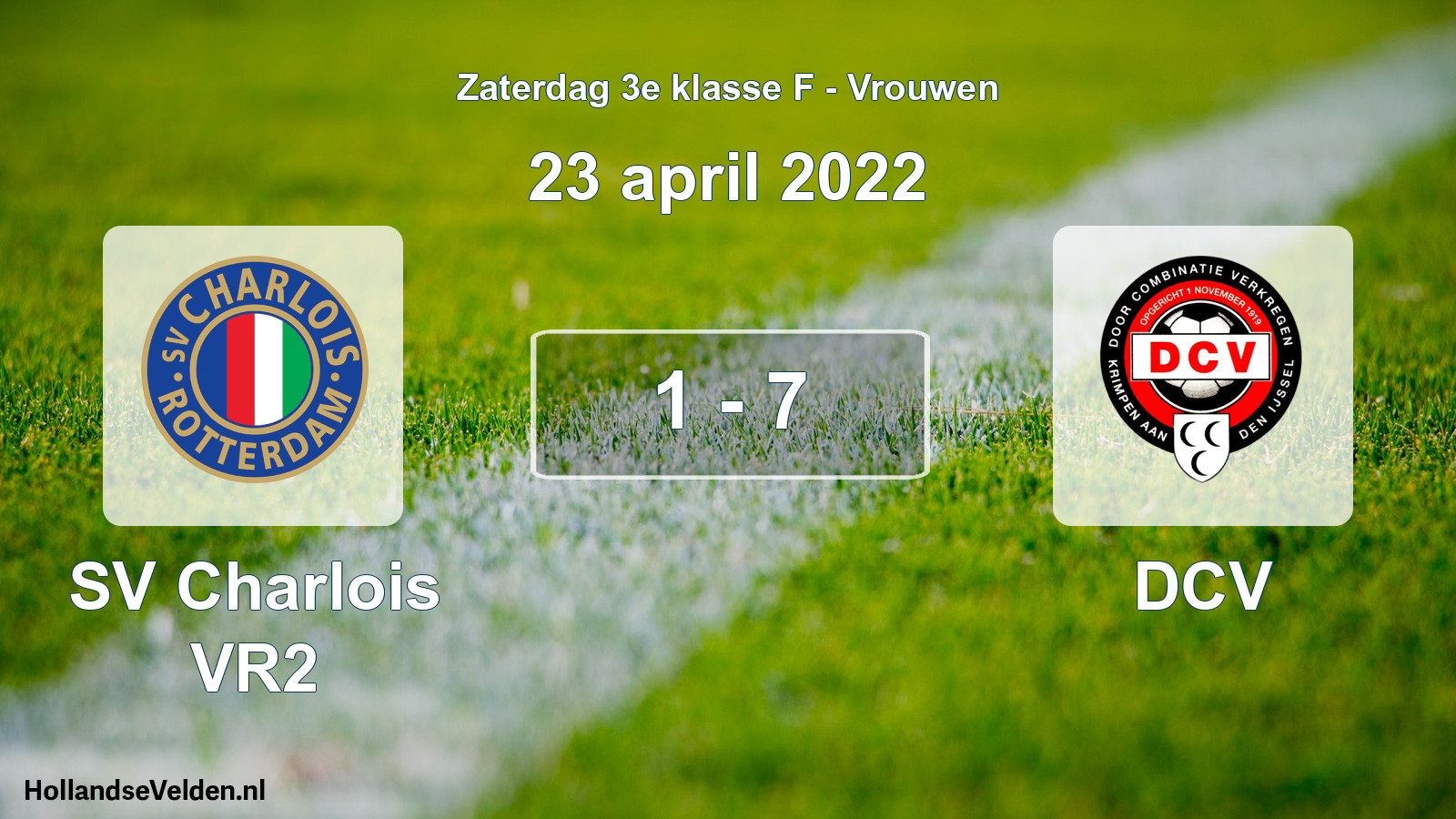 Total number of matches played: SV Charlois VR2 - DCV 1 - 7 (23 April 2022)