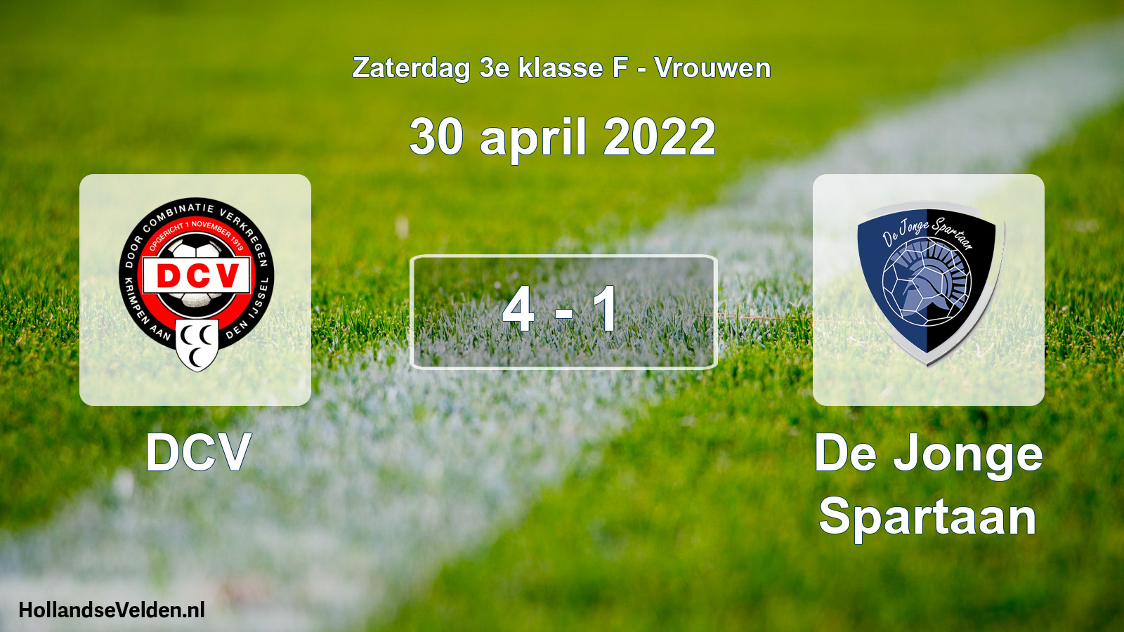 Total number of matches played: DCV - De Jonge Spartaan 4 - 1 (30 April 2022)