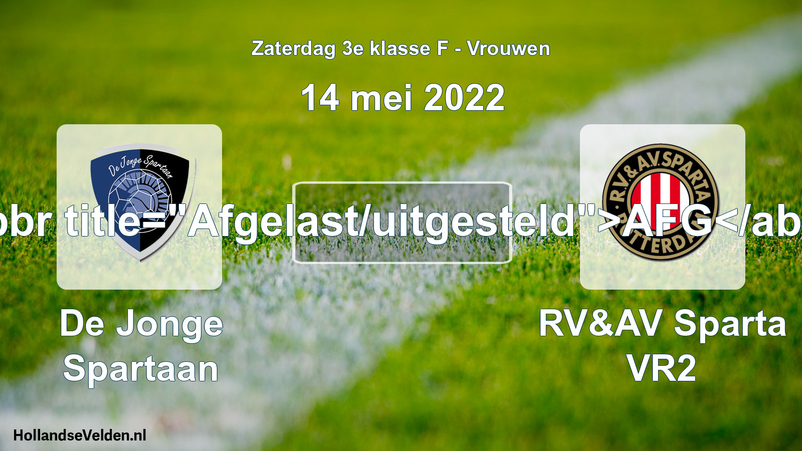 Scheduled Match: De Jonge Spartaan - RV&AV Sparta VR2 (14 May 2022)