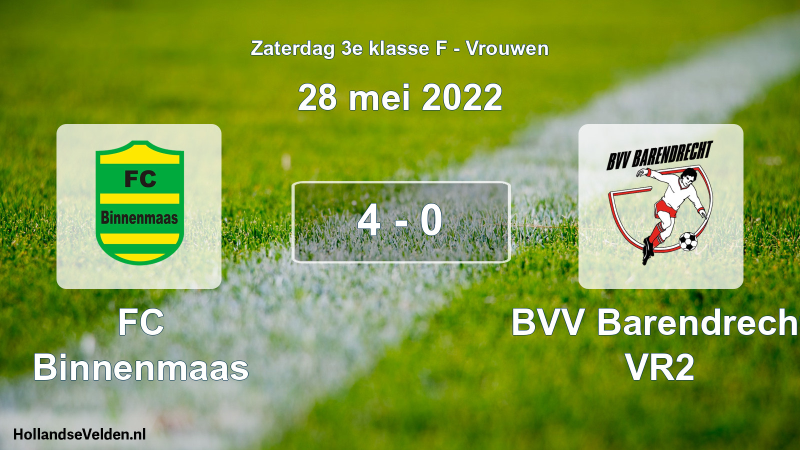 Total number of matches played: FC Binnenmaas - BVV Barendrecht VR2 4 - 0 (28 May 2022)