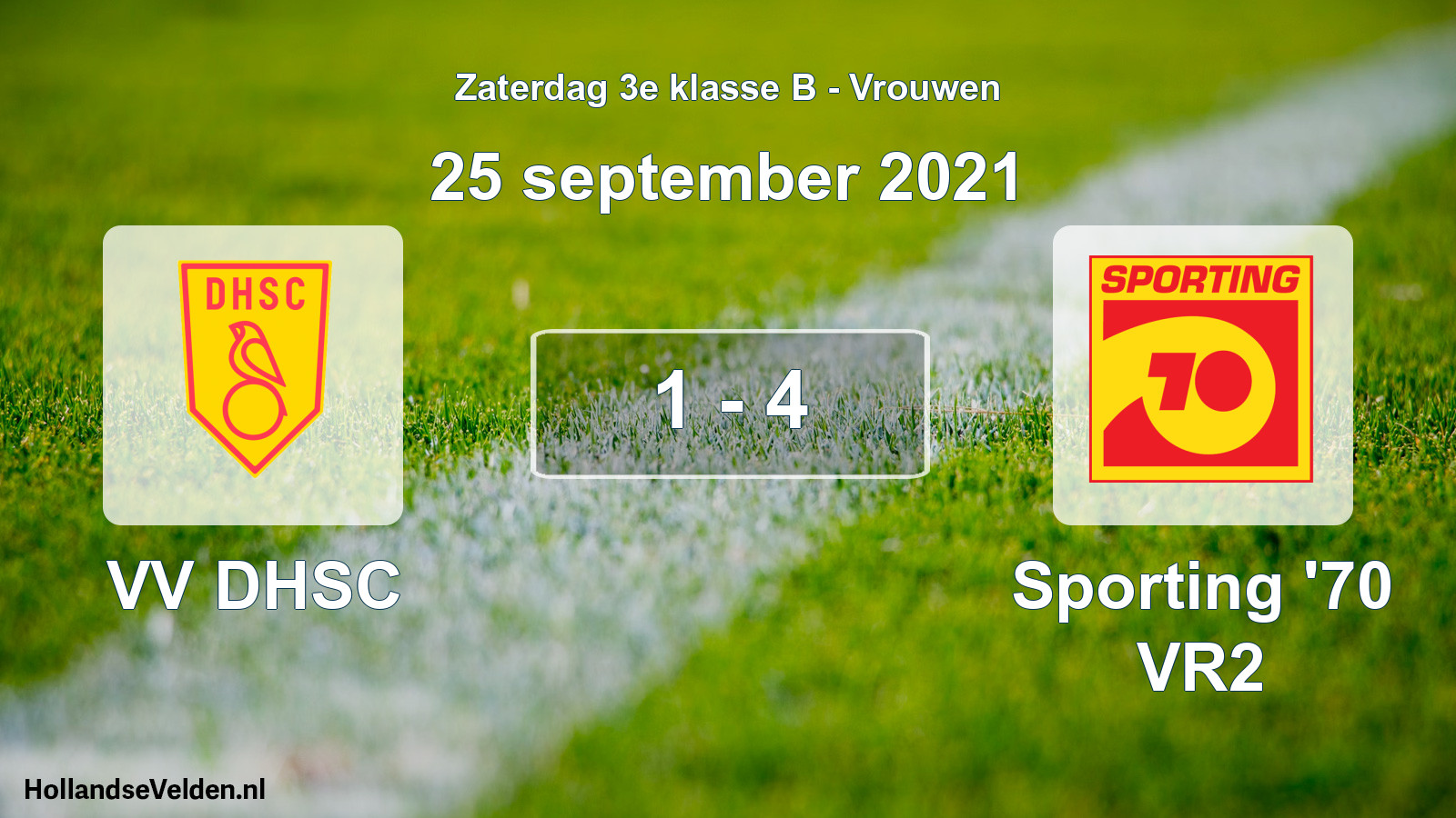 Gespeelde wedstrijd: VV DHSC - Sporting '70 VR2 1 - 4 (25 september 2021)