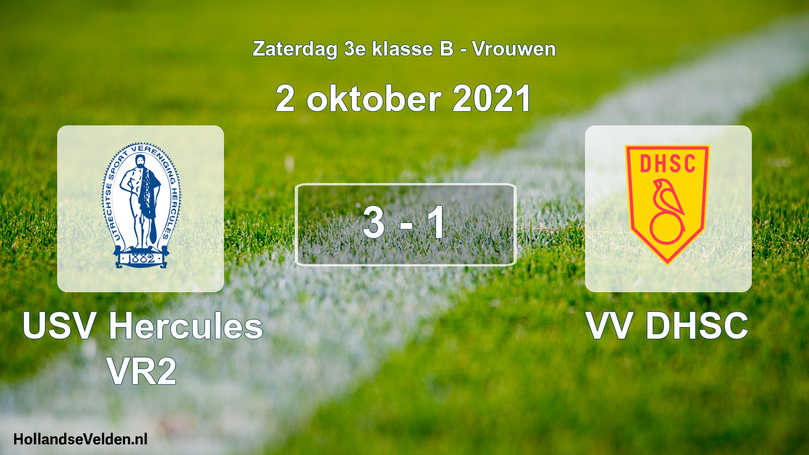 Gespeelde wedstrijd: USV Hercules VR2 - VV DHSC 3 - 1 (2 oktober 2021)