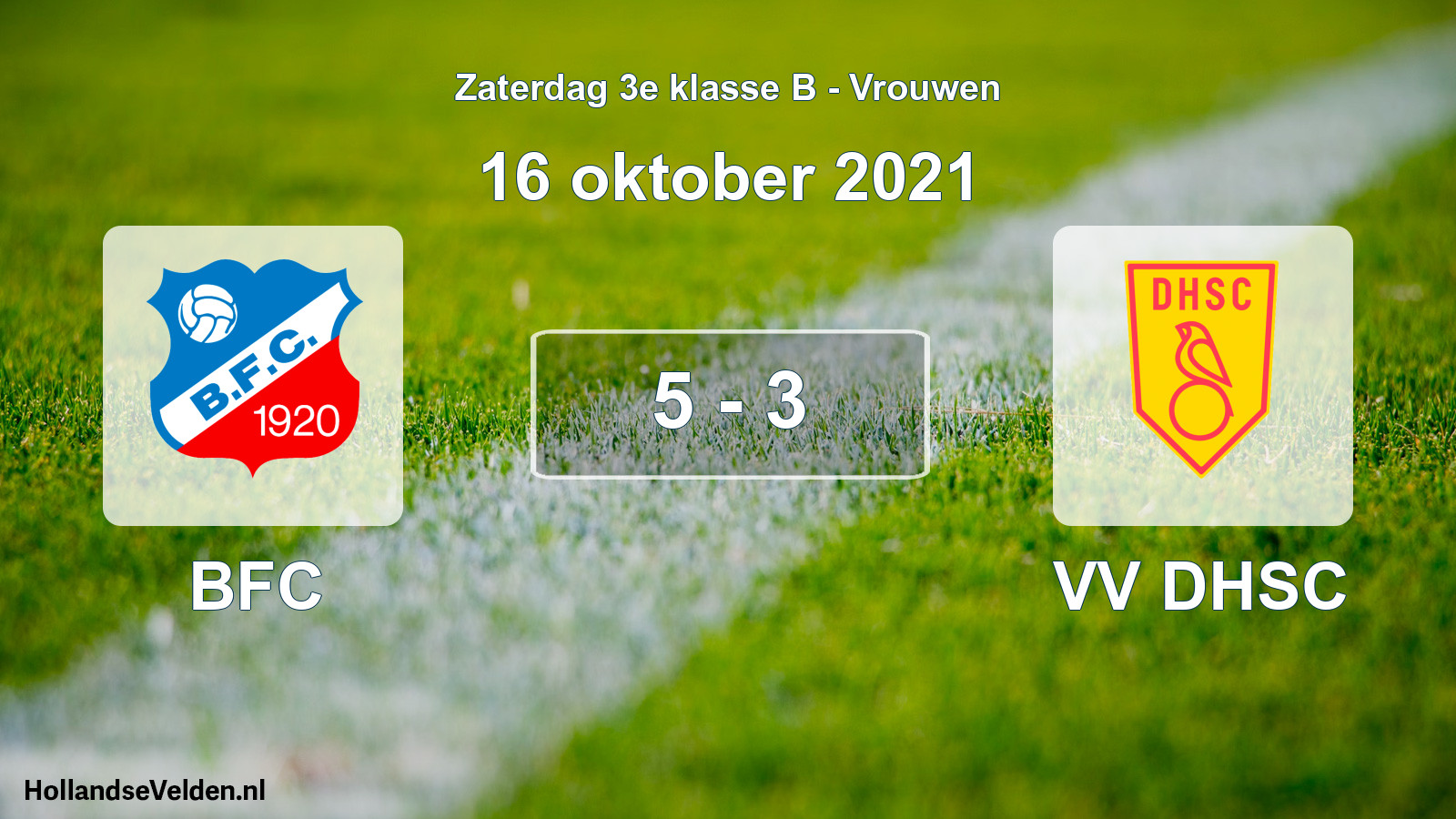 Gespeelde wedstrijd: BFC - VV DHSC 5 - 3 (16 oktober 2021)