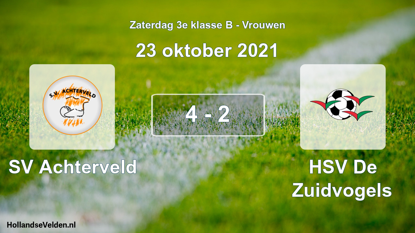 Gespeelde wedstrijd: SV Achterveld - HSV De Zuidvogels 4 - 2 (23 oktober 2021)