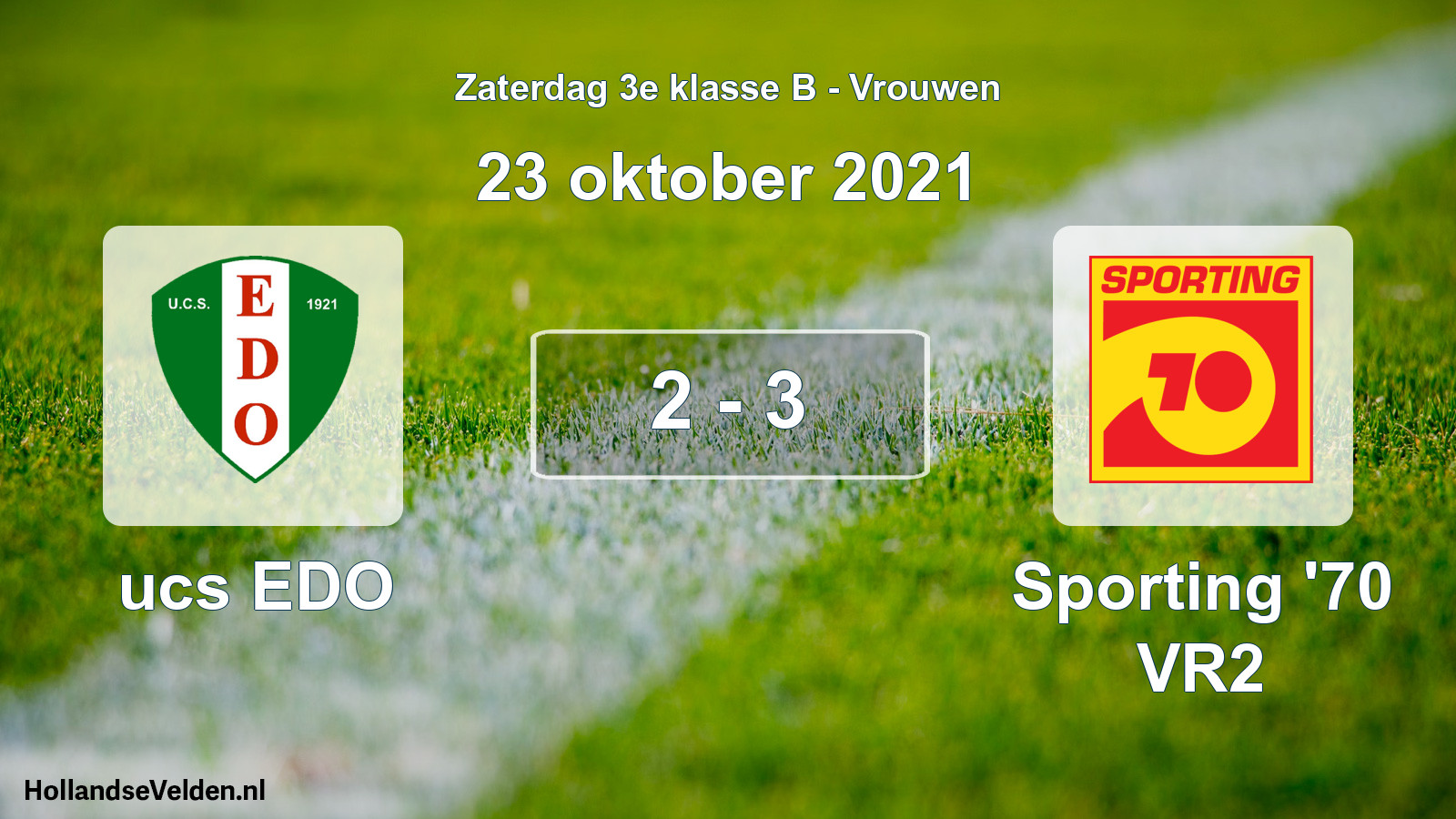 Gespeelde wedstrijd: ucs EDO - Sporting '70 VR2 2 - 3 (23 oktober 2021)
