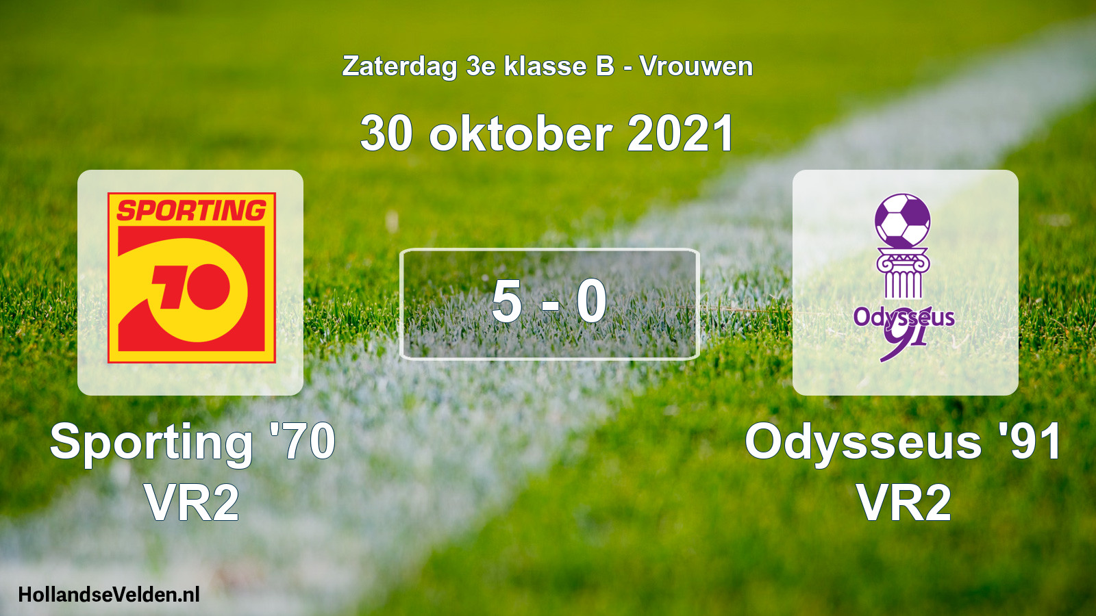 Gespeelde wedstrijd: Sporting '70 VR2 - Odysseus '91 VR2 5 - 0 (30 oktober 2021)