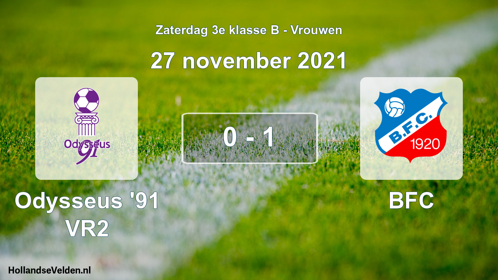 Gespeelde wedstrijd: Odysseus '91 VR2 - BFC 0 - 1 (27 november 2021)