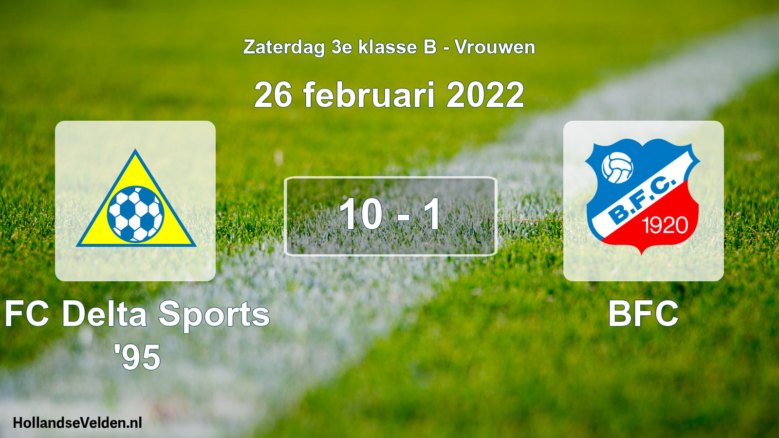 Gespeelde wedstrijd: FC Delta Sports '95 - BFC 10 - 1 (26 februari 2022)