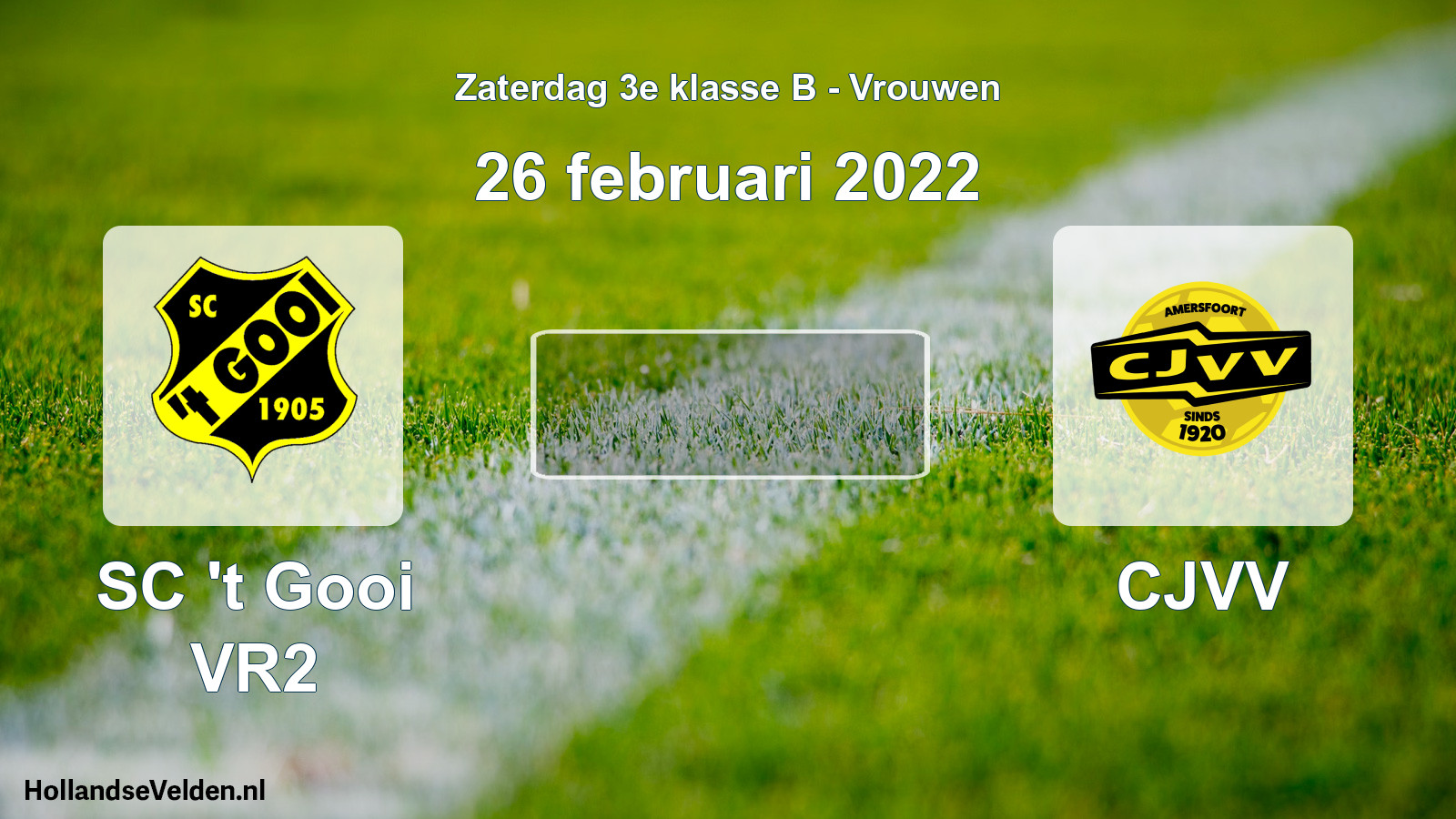 Geplande wedstrijd: SC 't Gooi VR2 - CJVV (26 februari 2022)