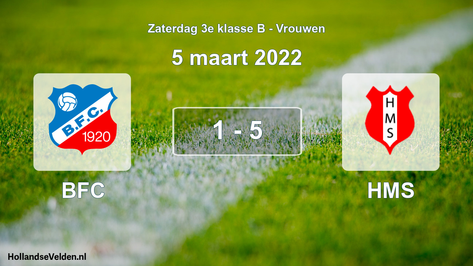 Gespeelde wedstrijd: BFC - HMS 1 - 5 (5 maart 2022)