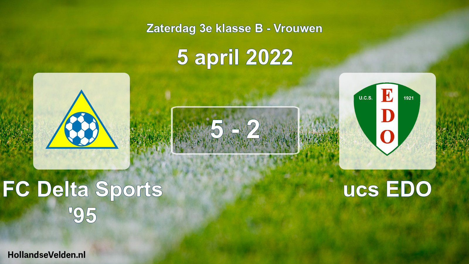 Gespeelde wedstrijd: FC Delta Sports '95 - ucs EDO 5 - 2 (5 april 2022)