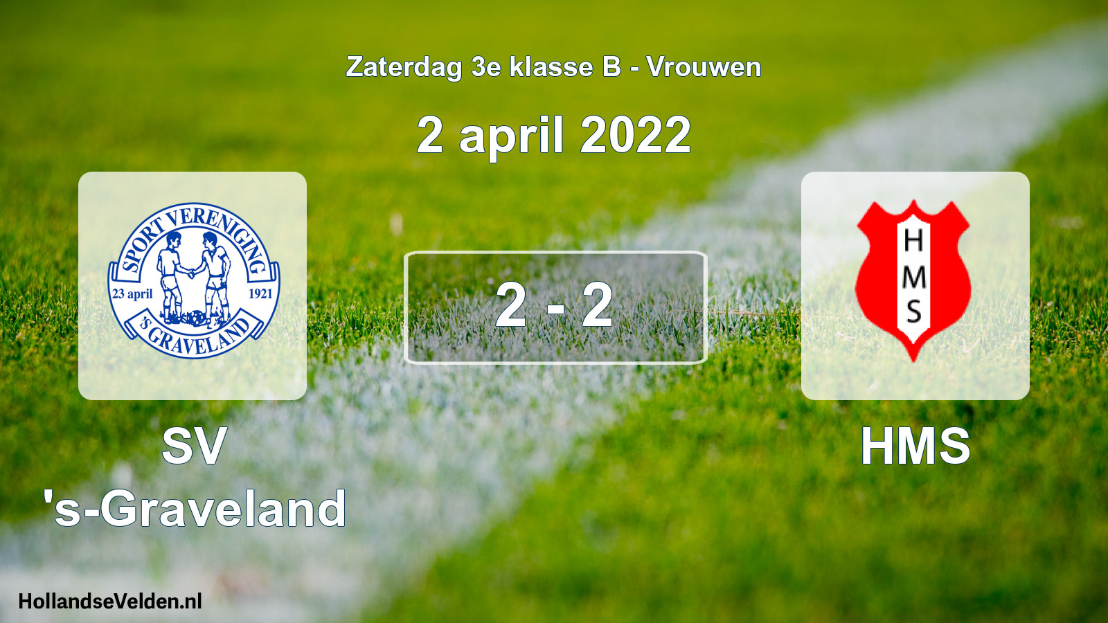 Gespeelde wedstrijd: SV 's-Graveland - HMS 2 - 2 (2 april 2022)