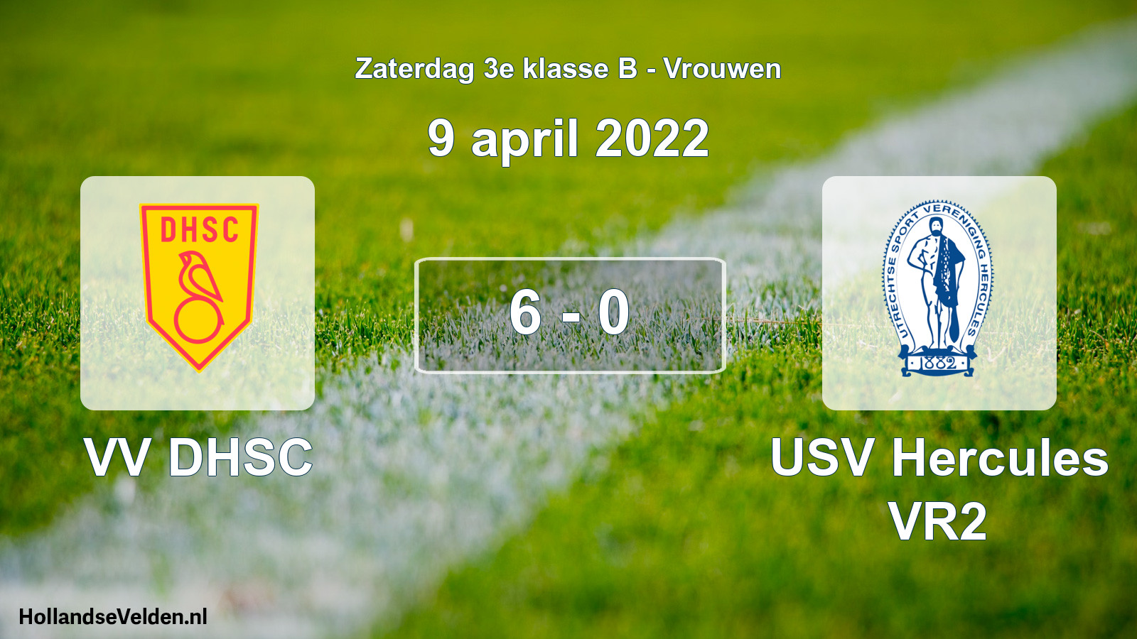 Gespeelde wedstrijd: VV DHSC - USV Hercules VR2 6 - 0 (9 april 2022)