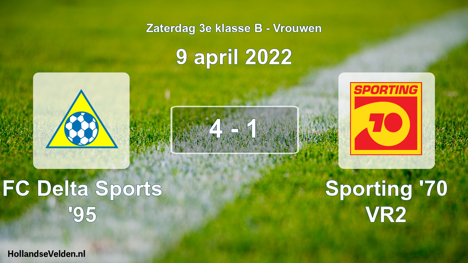 Gespeelde wedstrijd: FC Delta Sports '95 - Sporting '70 VR2 4 - 1 (9 april 2022)