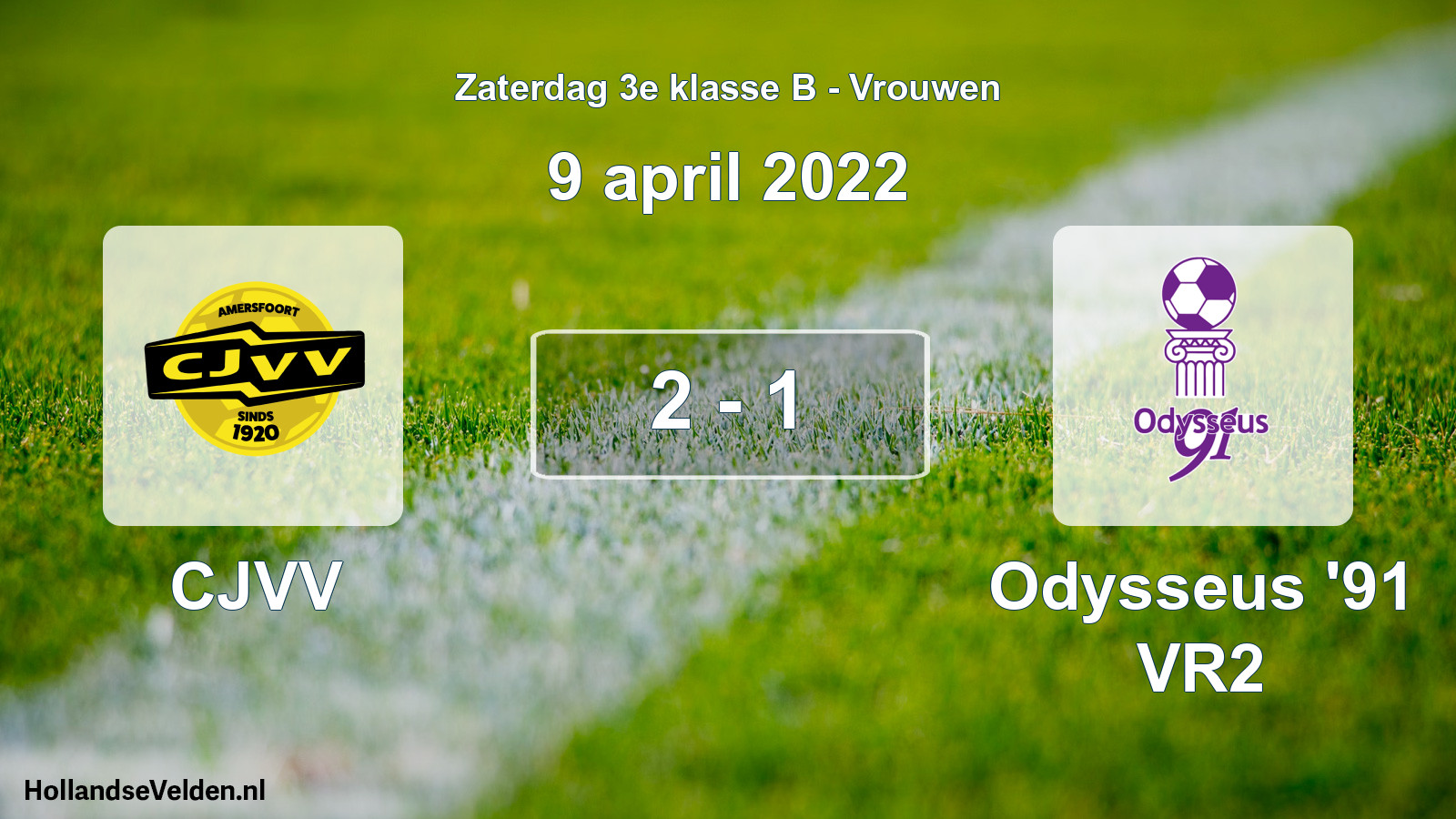 Gespeelde wedstrijd: CJVV - Odysseus '91 VR2 2 - 1 (9 april 2022)