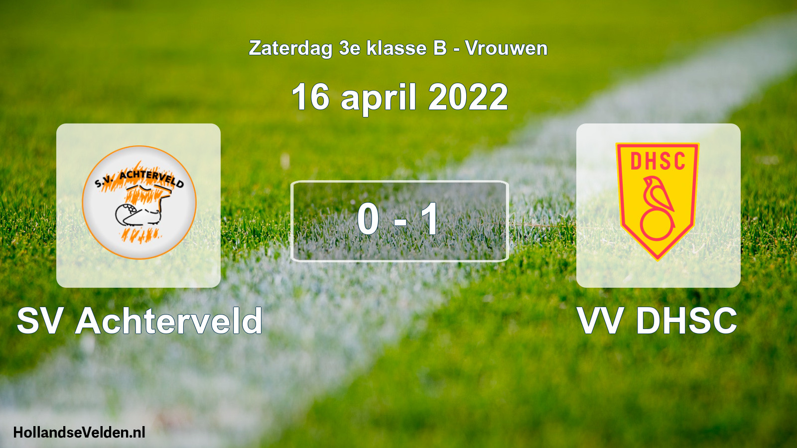 Gespeelde wedstrijd: SV Achterveld - VV DHSC 0 - 1 (16 april 2022)