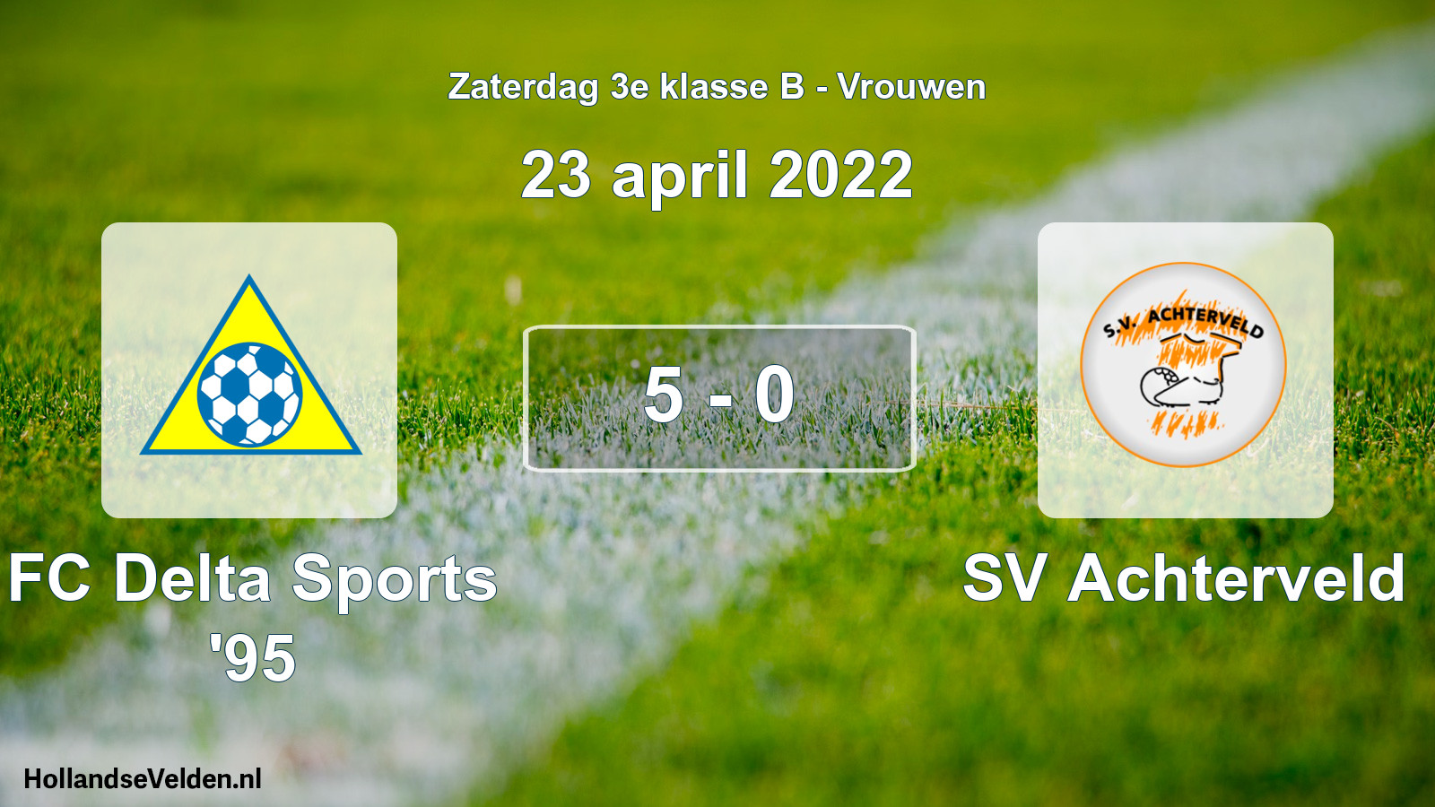 Total number of matches played: FC Delta Sports '95 - SV Achterveld 5 - 0 (23 April 2022)